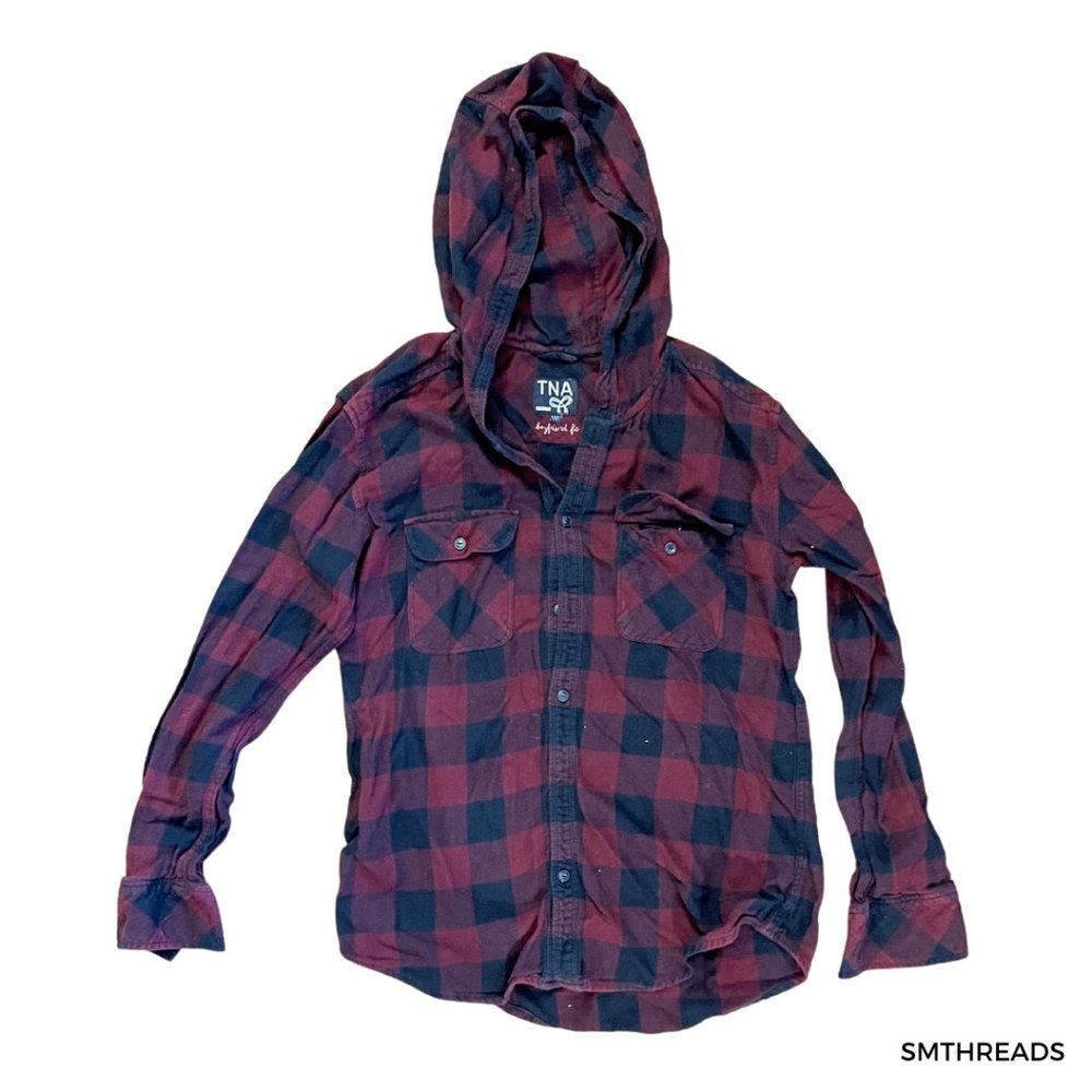 TNA Aritzia Hooded Flannel